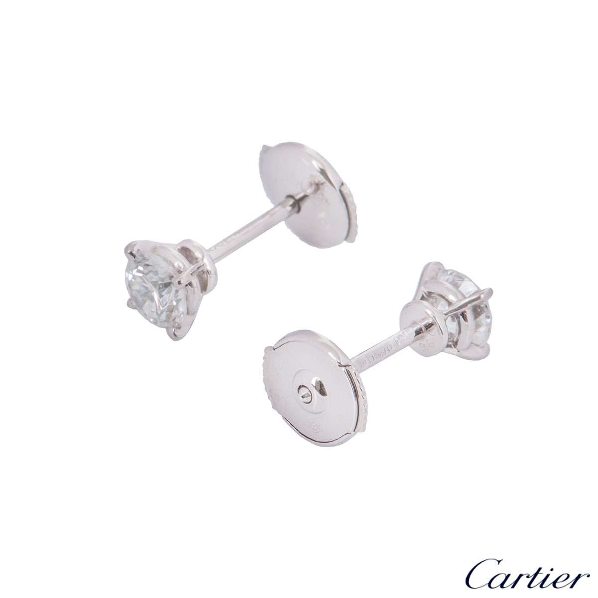 Cartier Platinum Diamond Earrings 
